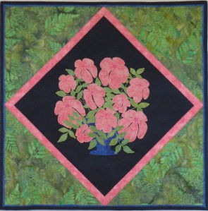 Pieceless Applique Peach Floral sample