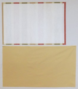 Outer fabric rectangle with interfacing and lining rectangle 