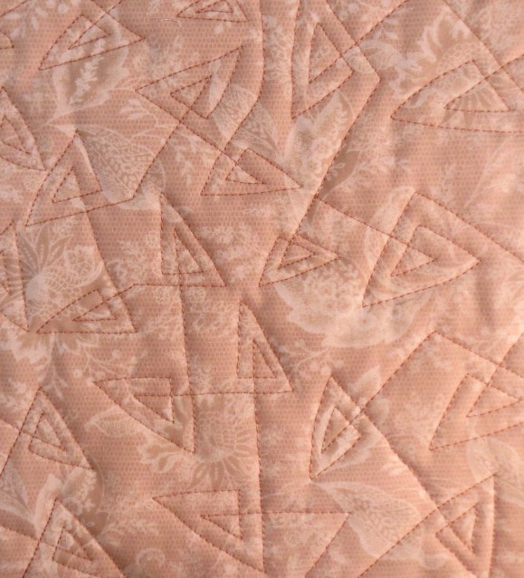 Larger double triangles stitched out