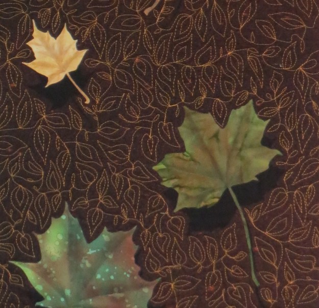 Leaf shadow quilt detail