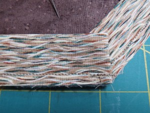 Stitch the second edge, backstitching to the corner and then going forward