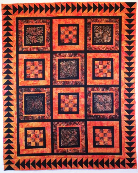Squares Upon Squares quilt, about 54 by 67 inches