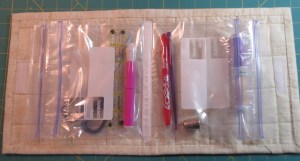 The inside of the completed notions holder