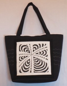 Zentangle embellished tote bag