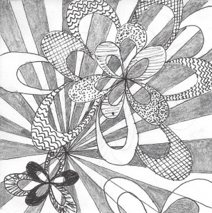 Zentangle ribbon burst