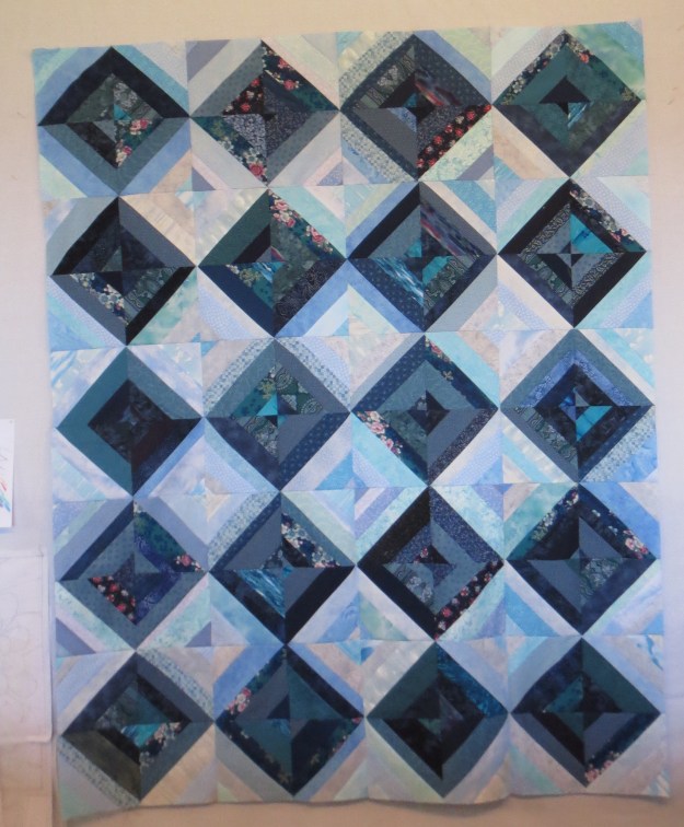 Scrappy Blue Diamond, 48 by 60 inches