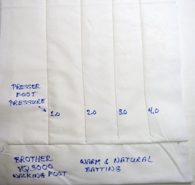 Brother VQ 3000 pressure test with optional walking foot