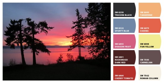 Sherwin Williams chip card from my Sunrise photo